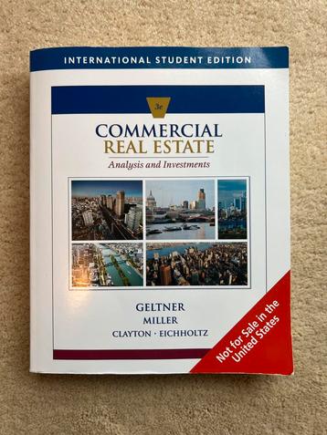 Commercial Real Estate Analysis - Geltner & Miller beschikbaar voor biedingen