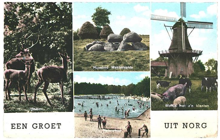 910550 Norg Drenthe 1967 . Postzegel gedeeltelijk verwijderd, Verzamelen, Ansichtkaarten | Nederland, Gelopen, Drenthe, 1960 tot 1980