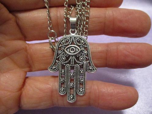 Hamsa of Hand van Fatima halskettinkje, Sieraden, Tassen en Uiterlijk, Kettingen, Nieuw, Overige materialen, Zilver, Met hanger