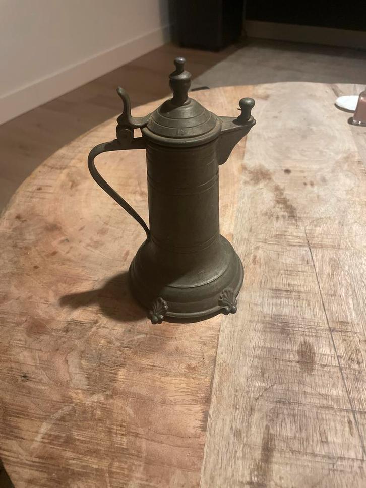 Franse Etain Thee-/Koffiepot - Vintage, Antiek en Kunst, Antiek | Tin, Ophalen of Verzenden