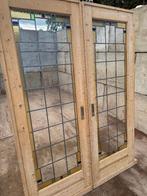 Set schuif / en-suite deuren met glas in lood 212x154,5cm., Ophalen