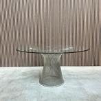 Knoll Warren Platner eettafel - glas/nikkel - 135cm, Ophalen of Verzenden