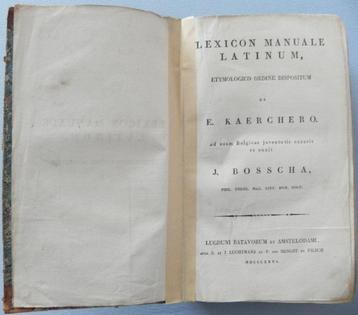 Lexicon manuale latinum, etymologico ordine dispositum. Ab E beschikbaar voor biedingen