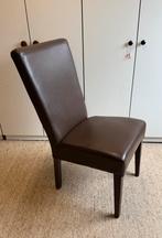 4 Bruin lederen eetkamerstoelen, Huis en Inrichting, Stoelen, Ophalen, Zo goed als nieuw, Bruin