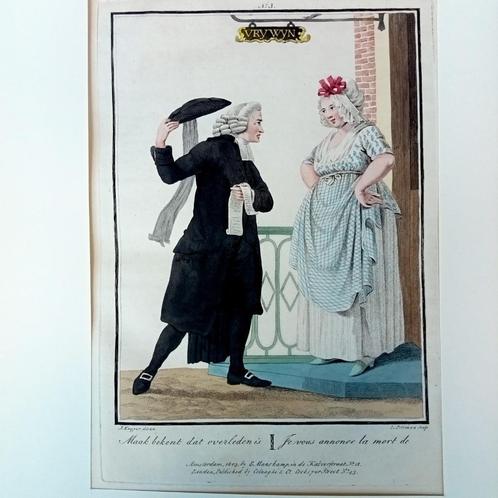 Maak bekent dat overleden is-Je vous annonce la mort de 1803, Antiek en Kunst, Kunst | Etsen en Gravures, Ophalen of Verzenden