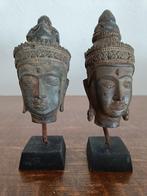 Oude metalen Boeddha hoofdjes., Antiek en Kunst, Ophalen of Verzenden