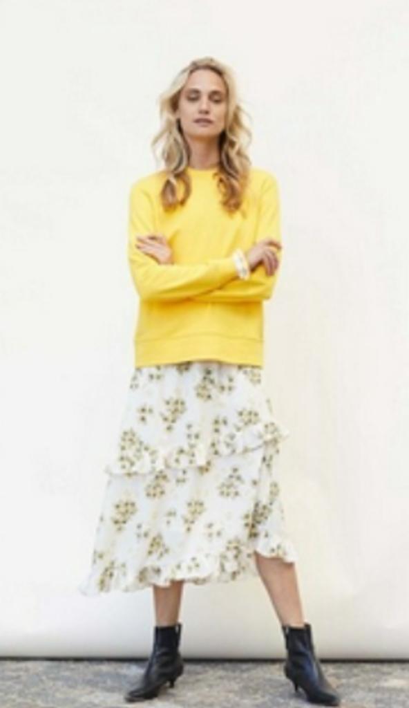 Rok Caddis Fly maat S, Kleding | Dames, Rokken, Zo goed als nieuw, Maat 36 (S), Geel, Onder de knie, Ophalen