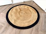 Hkliving vloerkleed rond zwart jutte / hennep, Huis en Inrichting, 100 tot 150 cm, Zwart, Rond, Ophalen of Verzenden