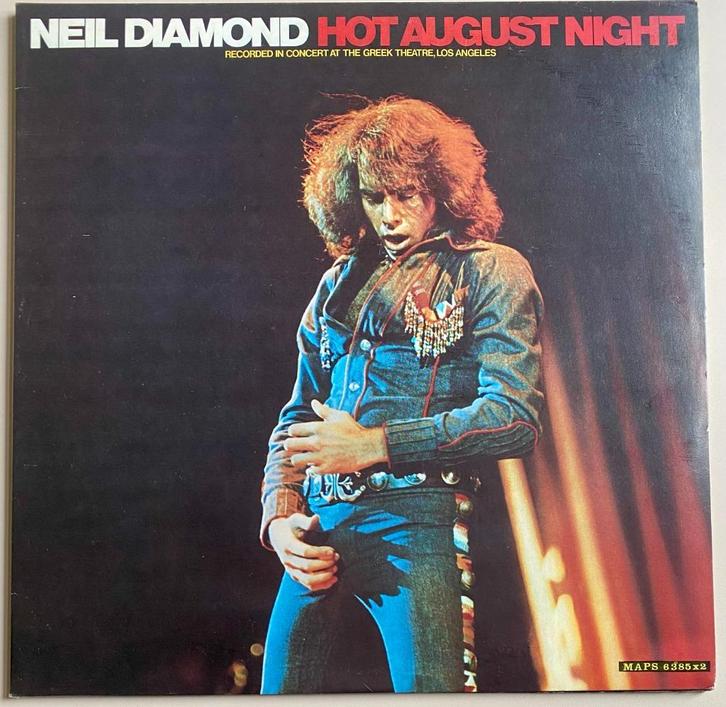 Neil Diamond - Hot August Night dubbellp, Cd's en Dvd's, Vinyl | Pop, Zo goed als nieuw, 1960 tot 1980, 12 inch, Ophalen of Verzenden