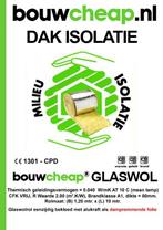 GLASWOL VOOR DE ZOLDER BOUWCHEAP, Doe-het-zelf en Verbouw, Dakisolatie, Nieuw, Ophalen of Verzenden, 15 m² of meer