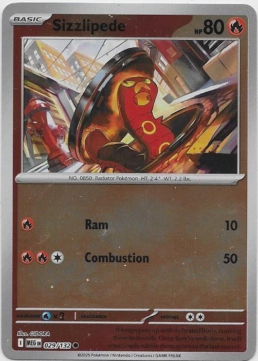 Mega Evolution,  Sizzlipede [reverse] 29/132, Ophalen of Verzenden, Nieuw, Losse kaart