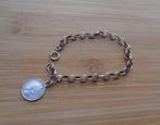 zilveren armband met oud Wilhemina dubbeltje [094], Verzenden, Zo goed als nieuw, Zilver, Zilver