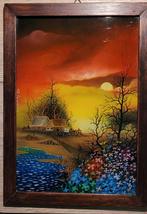 glas - schilderijtje, Huis en Inrichting, Minder dan 50 cm, Gebruikt, Oorspronkelijke maker, Ophalen of Verzenden