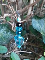 Hanger Bertrie kwarts-kristalglas facet zilver, Ophalen, Blauw, Nieuw, Met edelsteen