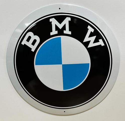 BMW logo rond relief reclamebord van metaal wandbord deco, Verzamelen, Automerken, Motoren en Formule 1, Nieuw, Auto's, Ophalen of Verzenden