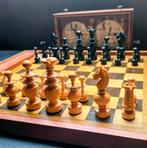 Vintage Regency schaakspel + Garde schaakklok + dammen, Hobby en Vrije tijd, Een of twee spelers, Ophalen of Verzenden, Gebruikt