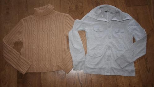 Bruine Kabeltrui en Grijs Vest (S), Kleding | Dames, Truien en Vesten, Gedragen, Maat 36 (S), Bruin, Ophalen of Verzenden