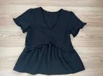 Zwarte blouse / top - maat S, Zwart, Ophalen of Verzenden, Zo goed als nieuw, Korte mouw