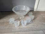 Bowl schaal met 6 glazen, nu 10 euro, Huis en Inrichting, Keuken | Servies, Ophalen, Overige stijlen, Glas, Schaal of Schalen