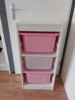 Trofast kast ikea wit roze bakken met deksels, Ophalen, Zo goed als nieuw, Minder dan 50 cm, 90 tot 105 cm