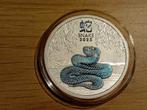 1/2 Oz 999.9 Zilver Color Snake 2025 Lunar 3, Ophalen of Verzenden, Portugal, Zilver