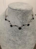 Partij 10 stuks zilverkleurige bloem kettingen K26, Ophalen of Verzenden, Nieuw, Zilver, Overige materialen