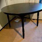 Ronde houten zwarte tafel, Ophalen, Gebruikt, Rond, 100 tot 150 cm