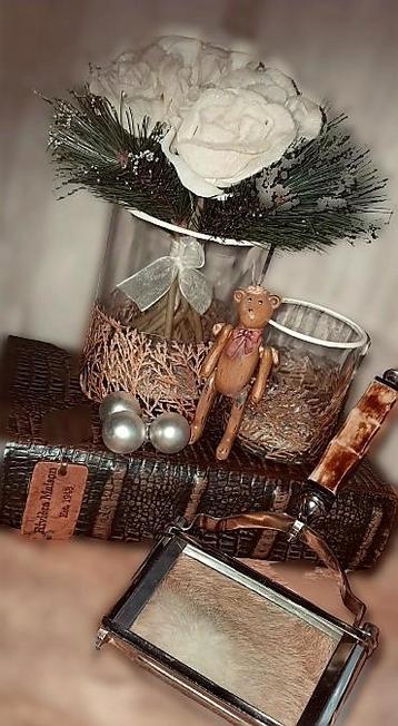 2 pcs rivièra maison votive's & kerst boeket  beschikbaar voor biedingen