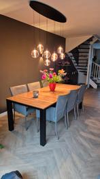 Eettafel 220cm bij 100 cm met 6 Bert Plantagie stoelen, Huis en Inrichting, Tafels | Eettafels, Ophalen, Gebruikt, 100 tot 150 cm