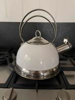 Wesco witte design fluitketel RVS/emaile 2,75 lt, 2 liter of meer, Ophalen of Verzenden, Gebruikt, Rvs