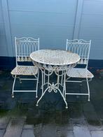 Antiek franse bistro set metaal wit ,, Tuin en Terras, Tuinsets en Loungesets, Ophalen, Zo goed als nieuw, Overige materialen