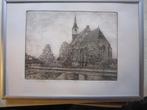 Ned. herv. Kerk Schipluiden. zw-wit ets Huib W.BIJL, Antiek en Kunst, Ophalen of Verzenden