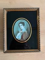 MINIATUUR SCHILDERIJTJE mt, 3,5 x 16,5 cm. Jaren in familie, Antiek en Kunst, Kunst | Schilderijen | Klassiek, Ophalen of Verzenden