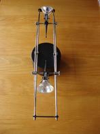 Zwart/chromen halogeen/plafondlamp., Ophalen, Halogeen, Gebruikt, Metaal of Aluminium