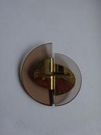 Jaren 70 set broche en oorclips- rookglas perspex/acryl, Overige materialen, 4 tot 7 cm, Overige kleuren, Ophalen of Verzenden