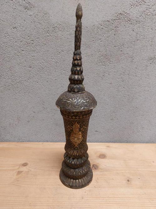 Birmese mini tempel messing parelmoer emaille 31cm., Huis en Inrichting, Woonaccessoires | Boeddhabeelden, Gebruikt, Ophalen of Verzenden