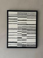 Zwart-wit lijnen kunstwerk in baklijst, Antiek en Kunst, Kunst | Schilderijen | Abstract, Ophalen of Verzenden