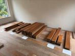 Massief houten Afzelia vloer 35m2 (175cm X 18cm / 18mm dik), Doe-het-zelf en Verbouw, Vloerdelen en Plavuizen, Ophalen, Gebruikt