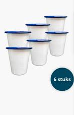 6 nieuwe emaille bekers mokken wit 9 cm hoog. Diameter 9 cm, Ophalen of Verzenden, Nieuw