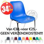 Kantinestoelen Helene blauw stapelstoel kuipstoel VOORRAAD, Info@everardo.nl, Ophalen of Verzenden, Everardo, Blauw
