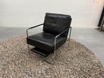 FSM Gabo Relaxfauteuil zwart leer Design Stoel Voetenbank, Huis en Inrichting, Fauteuils, Nieuw, Ophalen of Verzenden, Leer, 75 tot 100 cm