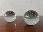 Vintage presse-papier, glazen bol met luchtbellen. Set 2., Ophalen of Verzenden