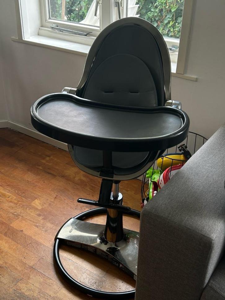 Kinderstoel Bloom Fresco Chrome – Luxe design stoel (zwart/c, Kinderen en Baby's, Kinderstoelen, Gebruikt, Meegroeistoel, Aanschuifbaar