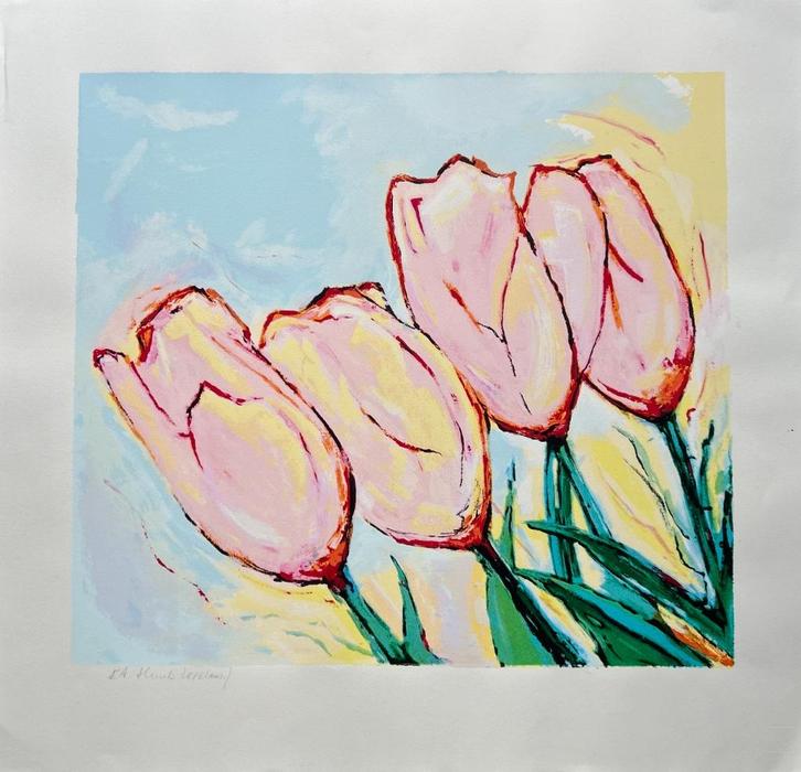 Zeefdruk Huub Lepelaar, Antiek en Kunst, Kunst | Litho's en Zeefdrukken, Verzenden
