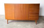 1x Vintage teakhouten highboard met veel opbergruimte, Huis en Inrichting, Kasten | Dressoirs, Gebruikt, Met deur(en), Ophalen of Verzenden