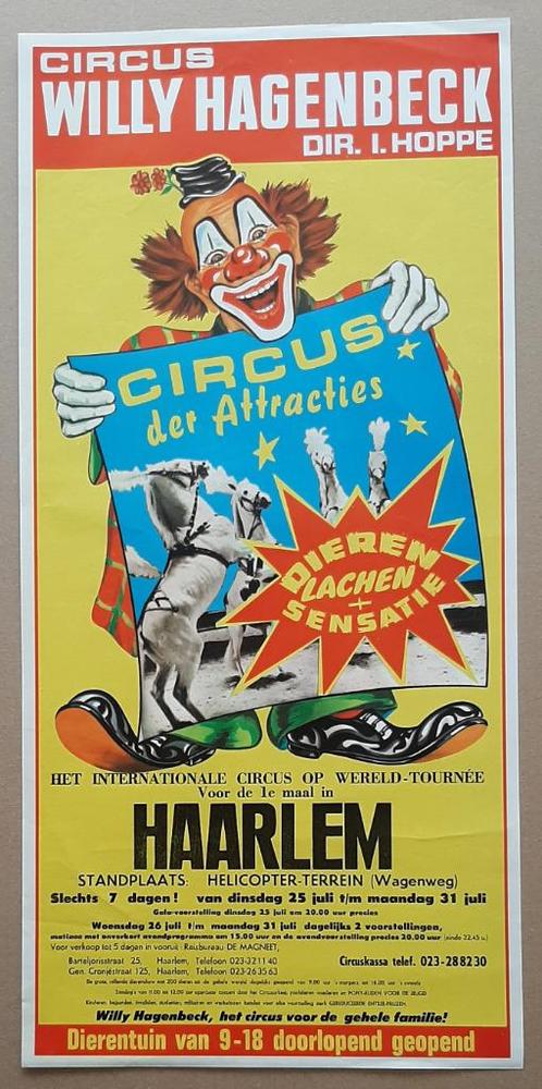Circus poster Willy Hagenbeck 1972, Verzamelen, Posters, Zo goed als nieuw, Ophalen of Verzenden