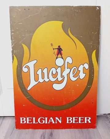 oud metalen bord Lucifer/Witbier beschikbaar voor biedingen