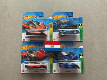 Hot Wheels Green Speed en Exotics 4 stuks - Nieuw ! beschikbaar voor biedingen