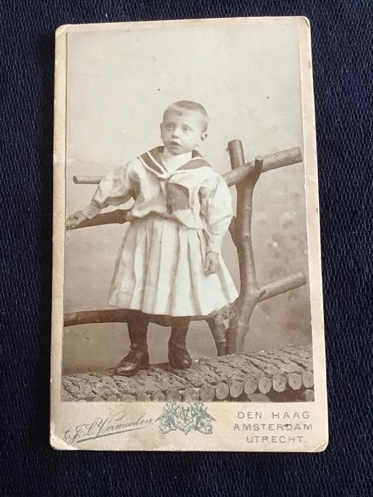 CDV, Kind, C.J.L. Vermeulen, Den Haag, Carte de Visite 5, Verzamelen, Foto's en Prenten, Gebruikt, Foto, Kind, Voor 1940, Ophalen of Verzenden