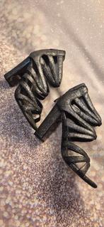 Zilveren open pump maat 38, Pumps, Overige kleuren, Ophalen of Verzenden, Gedragen